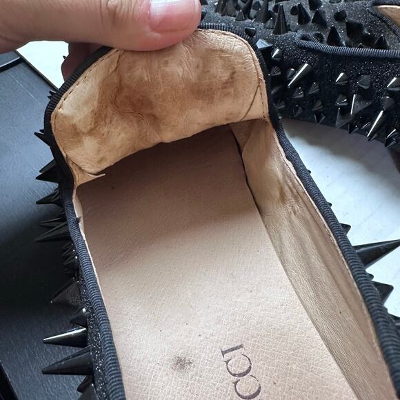 Mens Ferucci black slippers slides loafers flats crystal GZ Rhinestones size 9 - Picture 6 of 11